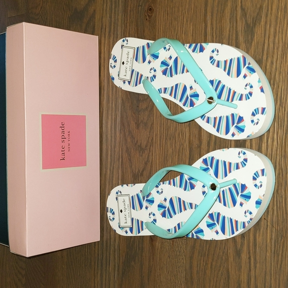 NEW Kate Spade Feldon Flip Flop in Seahorse Print - Picture 9 of 15